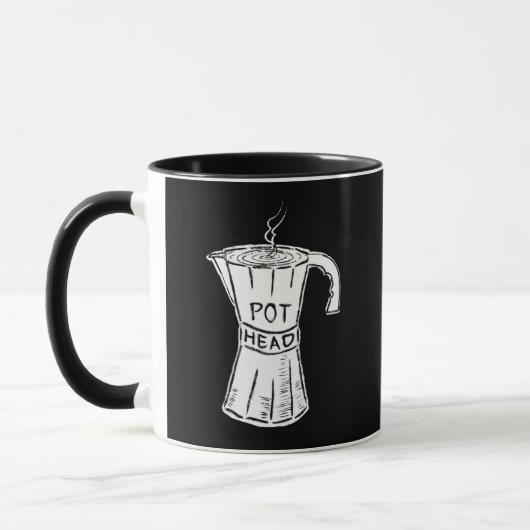 Tasse à café drôle Pot Head noir (Gauche)