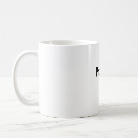 Tasse à café drôle probablement en retard (Gauche)