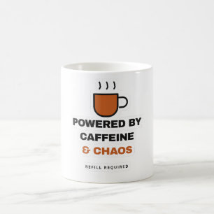 Tasse à café drôle propulsée par la caféine et le