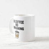 Tasse à café drôle : slogan "PAS DE CAFÉ PAS D'HUM (Devant gauche)