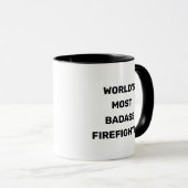 Tasse à café du pompier le plus badass du monde (Devant droit)