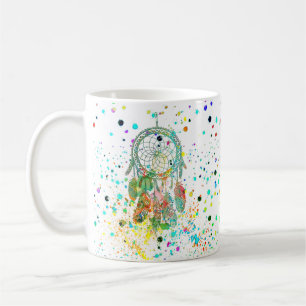 Tasse à café éclaboussée attrape-rêves