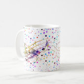 Tasse à café éclaboussée de musique colorée (Devant gauche)