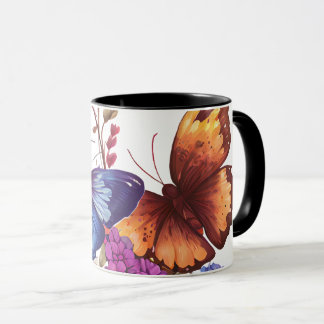 Tasse à café élégant papillon