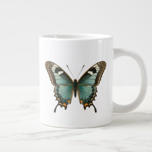 Tasse à café élégant papillon bleu (Droite)