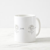 Tasse à café élégante de fleur de naissance - Nom (Devant droit)