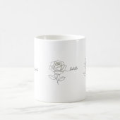 Tasse à café élégante de fleur de naissance - Nom (Centre)