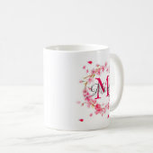 Tasse à café élégante personnalisée avec monogramm (Devant droit)