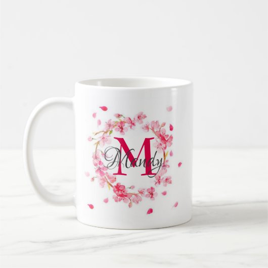 Tasse à café élégante personnalisée avec monogramm (Gauche)
