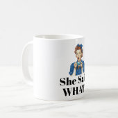 Tasse à café 'Elle a dit quoi?' (Devant gauche)
