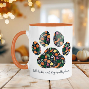 Tasse à café empreinte de patte automnale mignonne