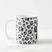 Tasse à café empreintes de pattes de chien noir et (Gauche)