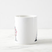 Tasse à café en aquarelle bleue florale Monogramme (Centre)
