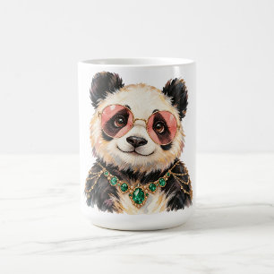 Tasse à café en art d'animal mignon ours panda aqu