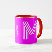 Tasse à café en céramique à monogramme initial ros (Devant droit)