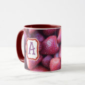 Tasse à café en céramique à motif fraise rouge vib (Devant gauche)