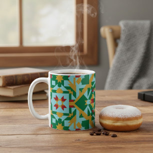 Tasse à café en céramique à motif géométrique mode