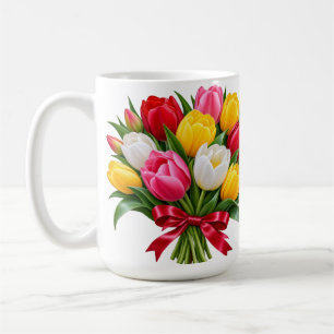 Tasse à café en céramique Bouquet de fleurs de tul