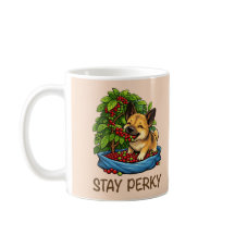 Tasse à café en céramique Chien Mignon Restez Vif