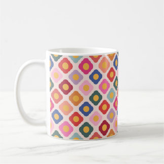 Tasse à café en céramique d'art populaire floral |
