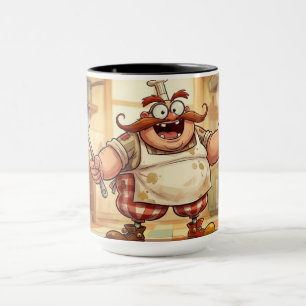 Tasse à café en céramique de chef de dessin animé