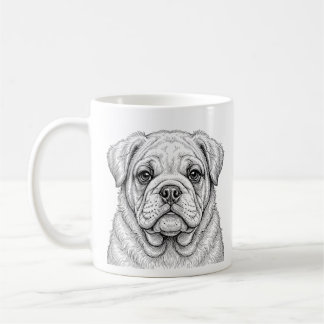 Tasse à café en céramique de chiot Bouledogue Angl