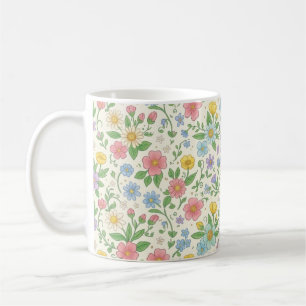 Tasse à café en céramique florale à fleurs sauvage