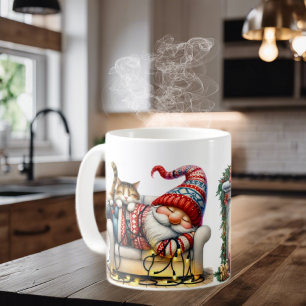 Tasse à café en céramique Gnome Santa endormi
