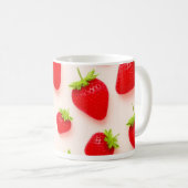 Tasse à café en céramique imprimée fraise (Devant droit)