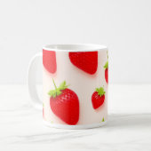 Tasse à café en céramique imprimée fraise (Devant gauche)