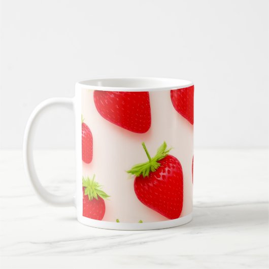 Tasse à café en céramique imprimée fraise (Gauche)