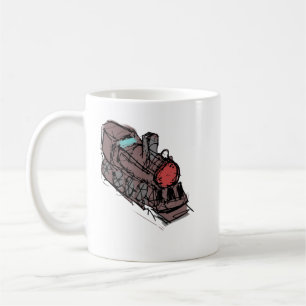 Tasse à café en céramique locomotive à vapeur vint