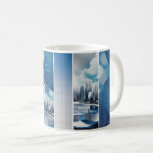 Tasse à café en céramique MugBlue Fade Dot Grid (Devant droit)
