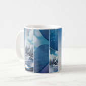 Tasse à café en céramique MugBlue Fade Dot Grid (Devant gauche)