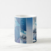 Tasse à café en céramique MugBlue Fade Dot Grid (Centre)