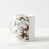 Tasse à café en coton imprimé botanique neutre (Devant gauche)