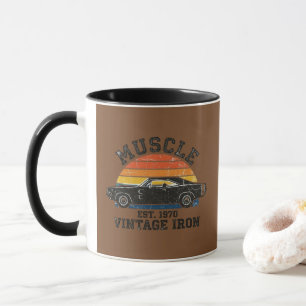 Tasse à café en fer de muscle car vintage 1970