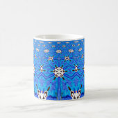 tasse à café en grille bleue géométrique (Centre)