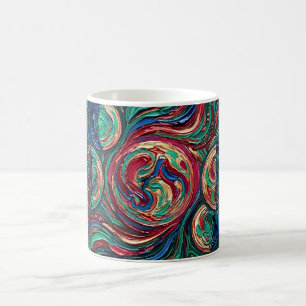 Tasse à café en huile de phase lunaire abstraite t