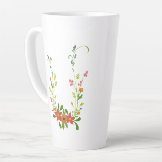 Tasse à café en latte Fleur sauvage (Angle gauche)
