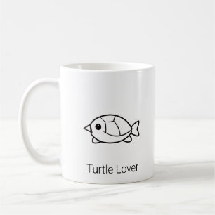 Tasse à café en ligne artistique avec une tortue m