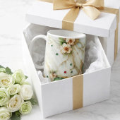 Tasse à café en marbre blanc & or & vert de luxe –