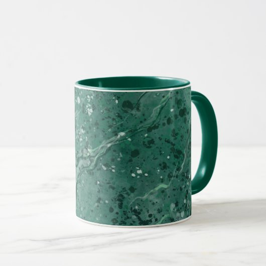 Tasse à café en marbre vert classique (Devant droit)
