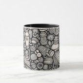 Tasse à café en noir et blanc avec art abstrait de (Centre)
