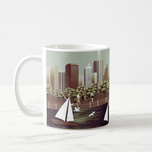 Tasse à café en paysage urbain (Gauche)