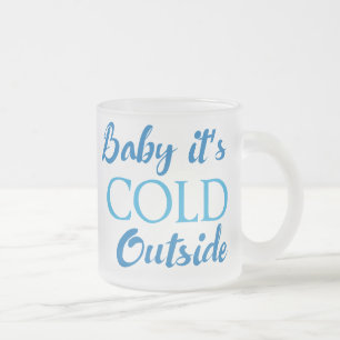 Tasse à café en verre givré 'Bébé il fait froid de