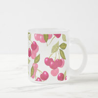 Tasse à café en verre givré cerise mûre
