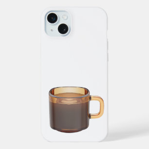 Tasse à café en verre marron avec du café infusé