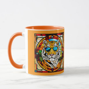 Tasse à café en verre teinté Tigre Drôle
