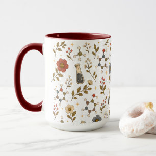 Tasse à café esthétique de chimie florale